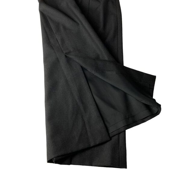 Carlisle Maxi Skirt A Line Wool Black Lined Side Zipper Front Back Slits 14 - Picture 10 of 12